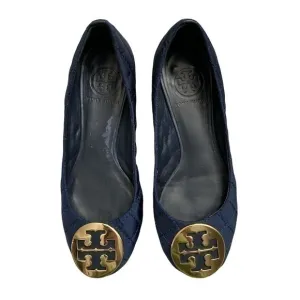 Tory Burch blue quilted shoes