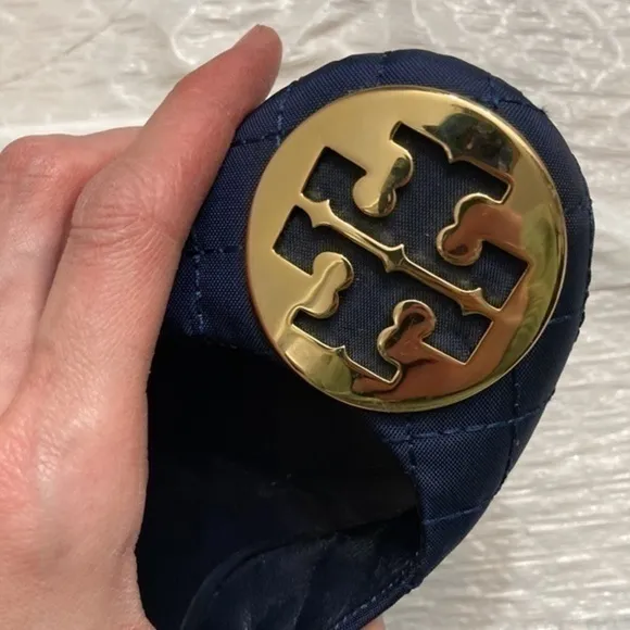 Tory Burch blue quilted shoes