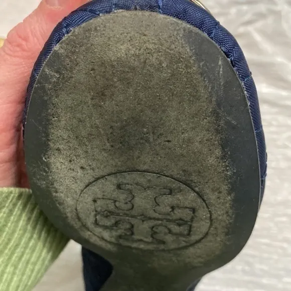 Tory Burch blue quilted shoes