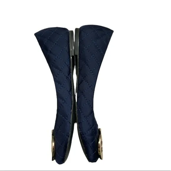 Tory Burch blue quilted shoes