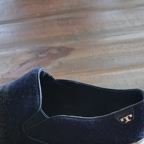 TORY BURCH Stardust Blue Green Umbre Wool Slip On Sneaker Shoes Sz 9