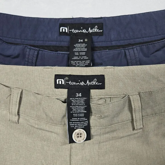 Travis Mathew Lot of 2 Men’s Golf Shorts Size 34 (34x10) Performance 2 Styles