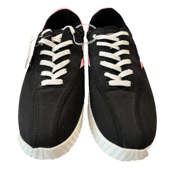Tretorn Easy Nylite Men’s Shoes Lace Up Sneakers Black Pink Ribbon Size 11 M NEW