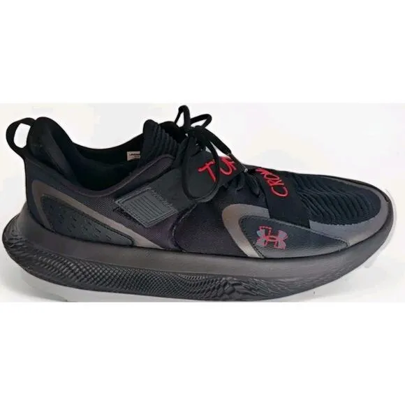 TUFF CROWD x UNDER ARMOUR FLOW FUTR Men's Sz 17 Black Red Curry Shoe 6000875-001