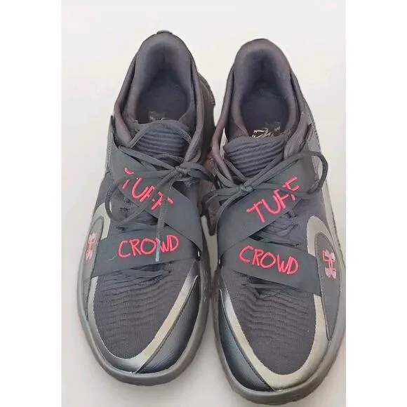 TUFF CROWD x UNDER ARMOUR FLOW FUTR Men's Sz 17 Black Red Curry Shoe 6000875-001