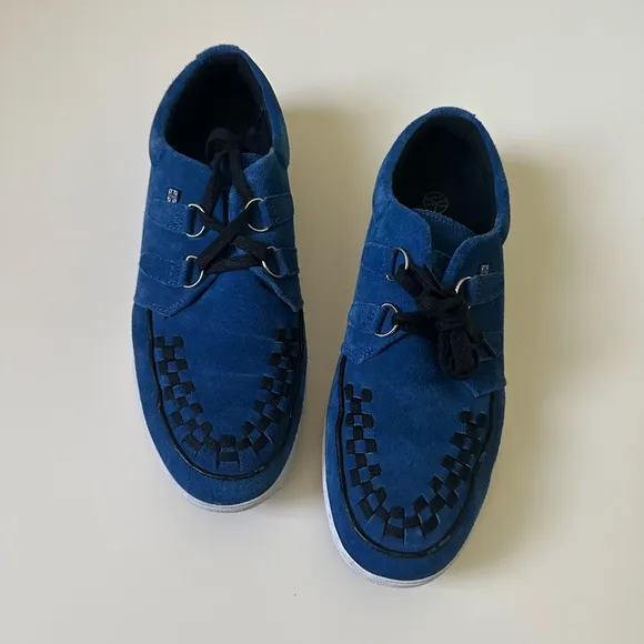 T.U.K Creepers Suede 2- Ring Rckr Men’s Shoes | Royal Blue &amp; Black~11