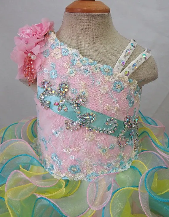 Two Pieces Lace Toddler Cupcake Pageant Dress