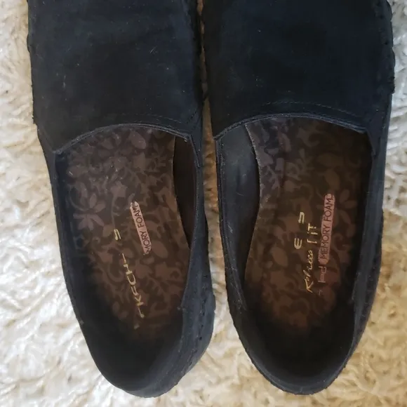 TWO pr Skechers genuine Suede loafers