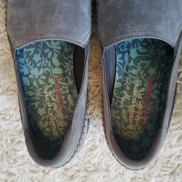 TWO pr Skechers genuine Suede loafers