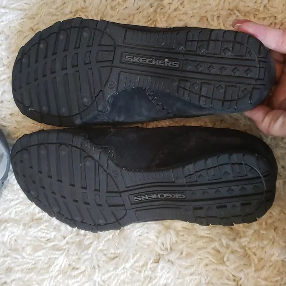 TWO pr Skechers genuine Suede loafers