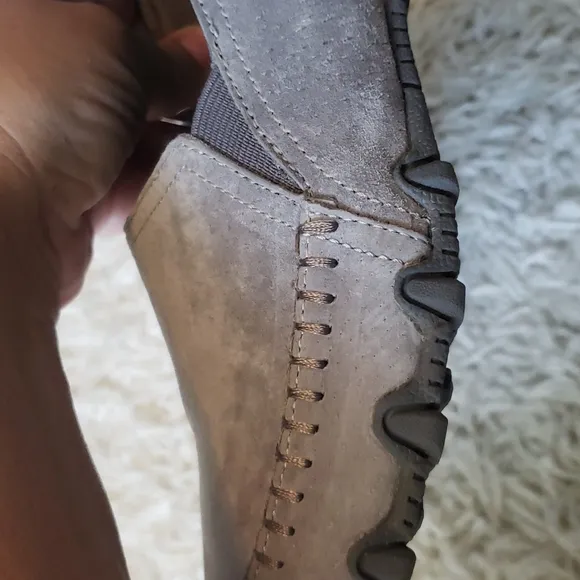 TWO pr Skechers genuine Suede loafers