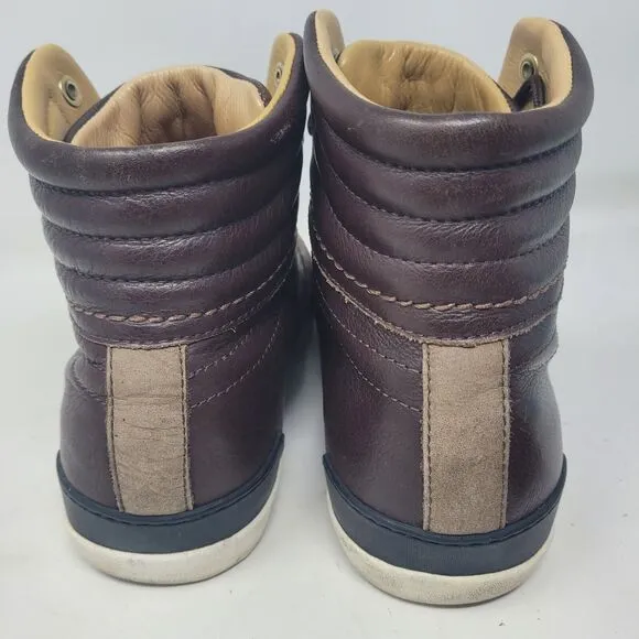UGG Australia Mens Genuine Leather Sneakers Brown Size US 9 Shoes Comfort 99%