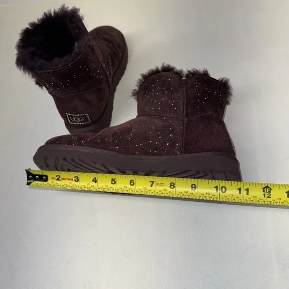 UGG Australia Womens Mini Bailey Button Bling Constellation Boot Purple US 7