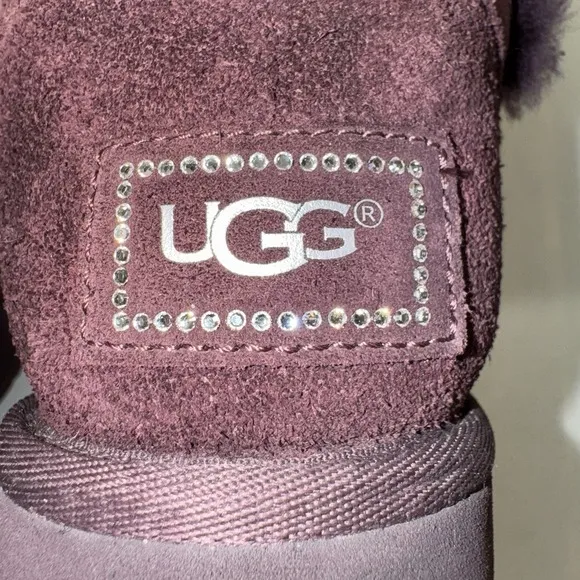 UGG Australia Womens Mini Bailey Button Bling Constellation Boot Purple US 7