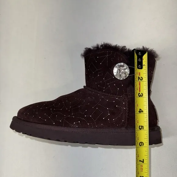 UGG Australia Womens Mini Bailey Button Bling Constellation Boot Purple US 7