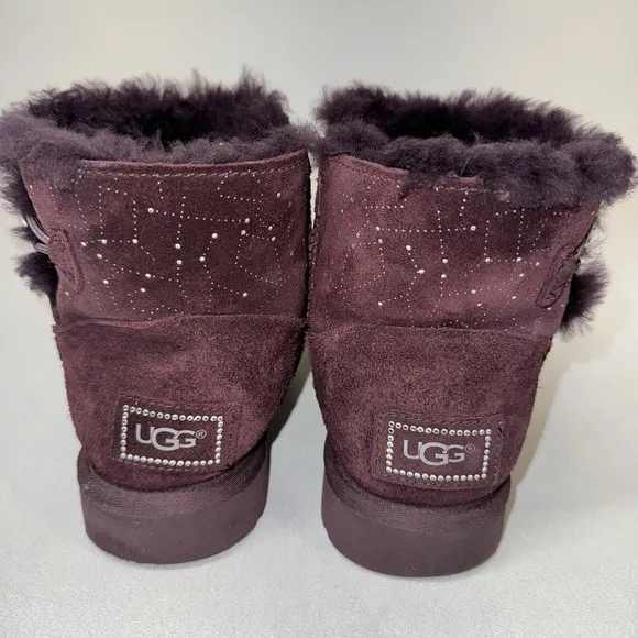 UGG Australia Womens Mini Bailey Button Bling Constellation Boot Purple US 7