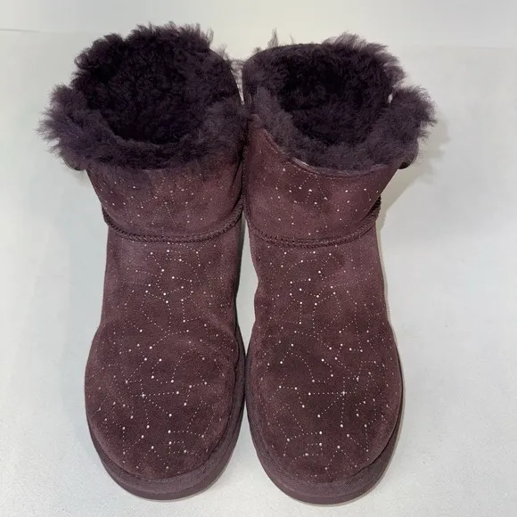 UGG Australia Womens Mini Bailey Button Bling Constellation Boot Purple US 7