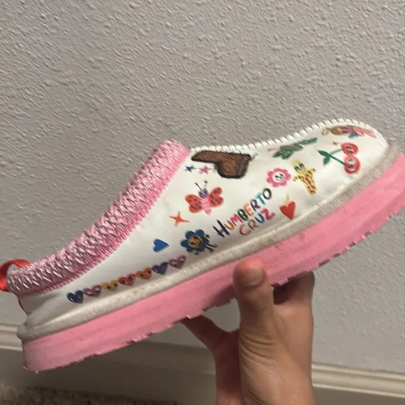 UGG Kids' Pink and White Slip-On Shoes