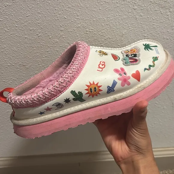 UGG Kids' Pink and White Slip-On Shoes