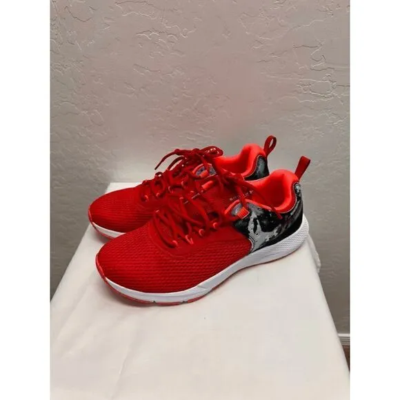 Under Armour Mens Charged Focus Print Running Shoes - Red - 10.5 NWT