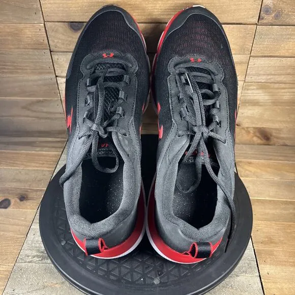 Under Armour Mens Size 13 Red Black Charged Assert Running Lace Up Shoes