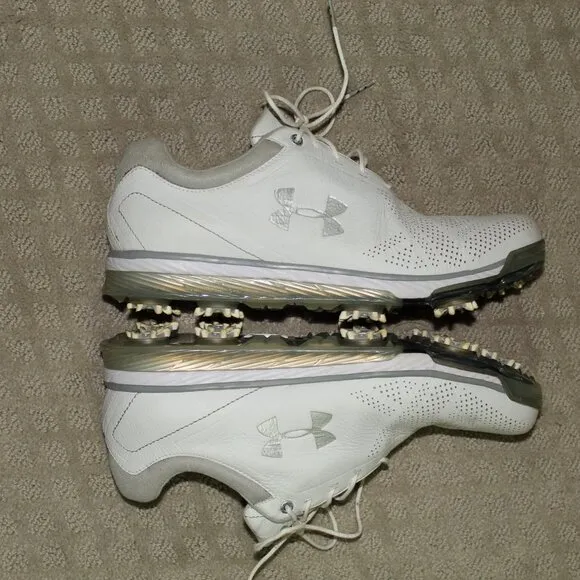Under Armour Men’s Size US 9 Tempo Tour Golf White Sneaker Shoes 1270205-101