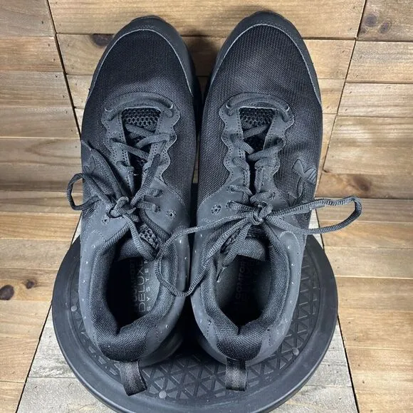 Under Armour Mens Sz 13 Charged Assert 9 Black Lace Up Running Shoes Sneaker