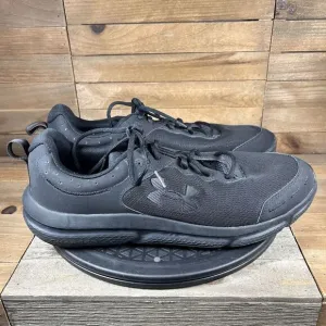 Under Armour Mens Sz 13 Charged Assert 9 Black Lace Up Running Shoes Sneaker