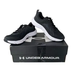 Under Armour BGS Assert 10 Wide Black White Boys Grade School Shoes Size 5 Y