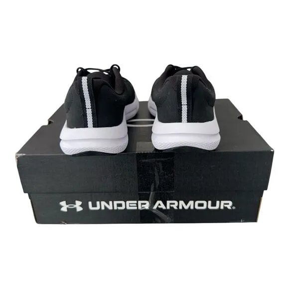 Under Armour BGS Assert 10 Wide Black White Boys Grade School Shoes Size 5 Y