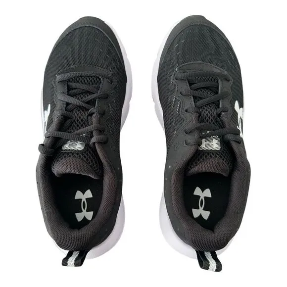 Under Armour BGS Assert 10 Wide Black White Boys Grade School Shoes Size 5 Y