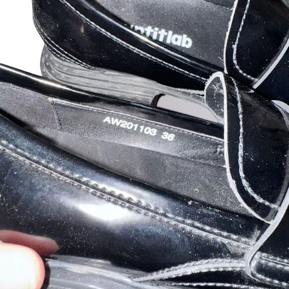 untitlab black non-slip derby shoes AW201104 PU3 size 36 women’s