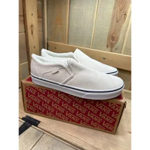 US9.5 NEW Vans Asher DX Women's Slip-On Shoes Sherpa Lined BIRCH