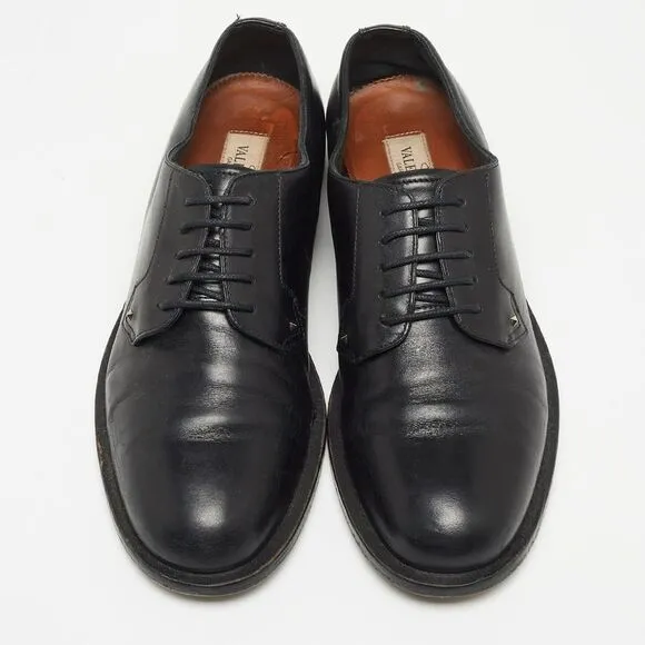Valentino Black Leather Lace Up Derby Size 38