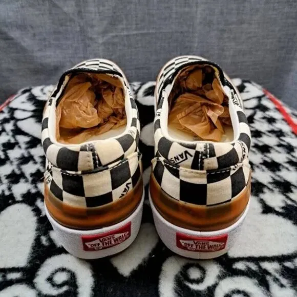VANS Canvas Checkerboard Slip-On Shoes
