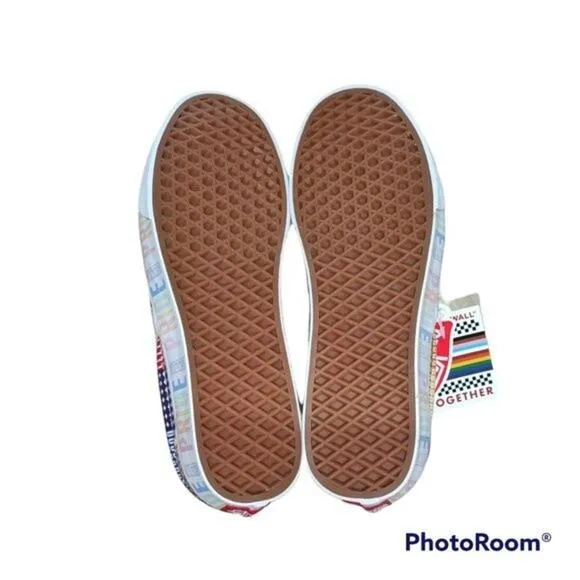 Vans Classic Slip On Pride Mens Multi color White Shoes Size 10