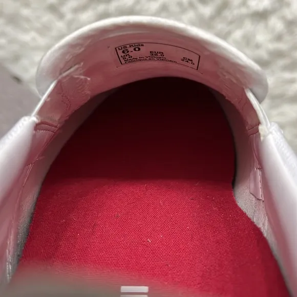 Vans Kids Shoes Red and White Palm Tree Design