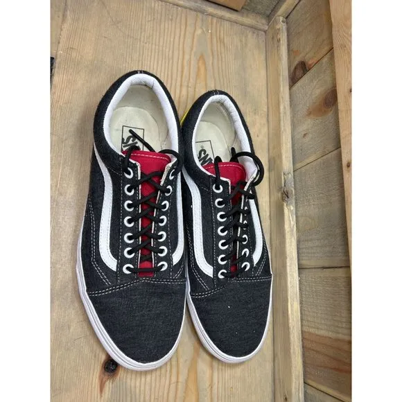 VANS US10 EU43 Mens Gray Yellow White Skateboarding Skater Shoes