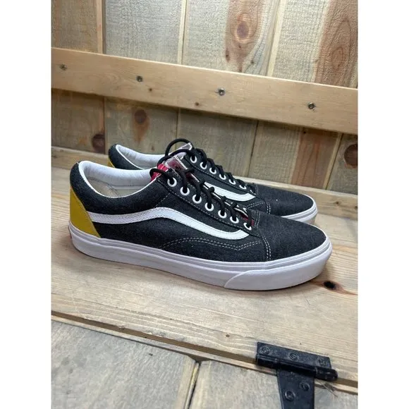 VANS US10 EU43 Mens Gray Yellow White Skateboarding Skater Shoes