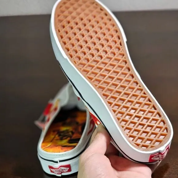 Vans X A$AP Worldwide Slip On White Shoes Mule Flames ASAP Rocky Collab Size 5.5