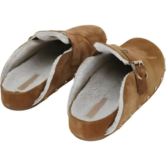 Veronica Beard Fern 2 Shearling Clog Caramel Women's Shoes Size 9