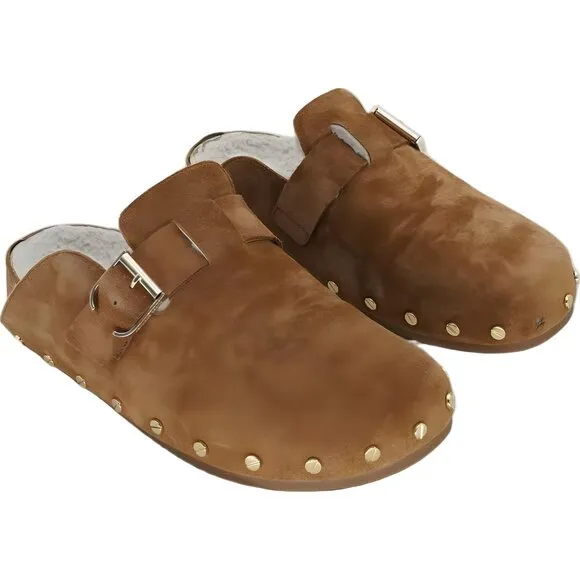 Veronica Beard Fern 2 Shearling Clog Caramel Women's Shoes Size 9