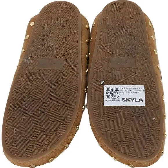 Veronica Beard Fern 2 Shearling Clog Caramel Women's Shoes Size 9