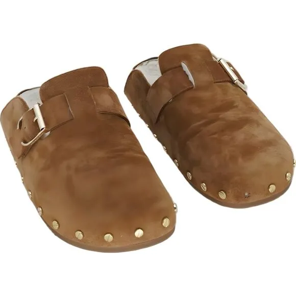Veronica Beard Fern 2 Shearling Clog Caramel Women's Shoes Size 9