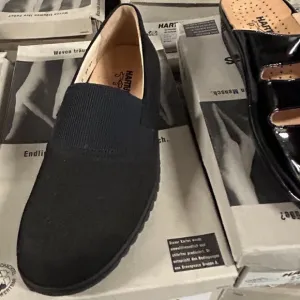 Vintage Hartjes Mens Black Nubuck slip‎ on shoes