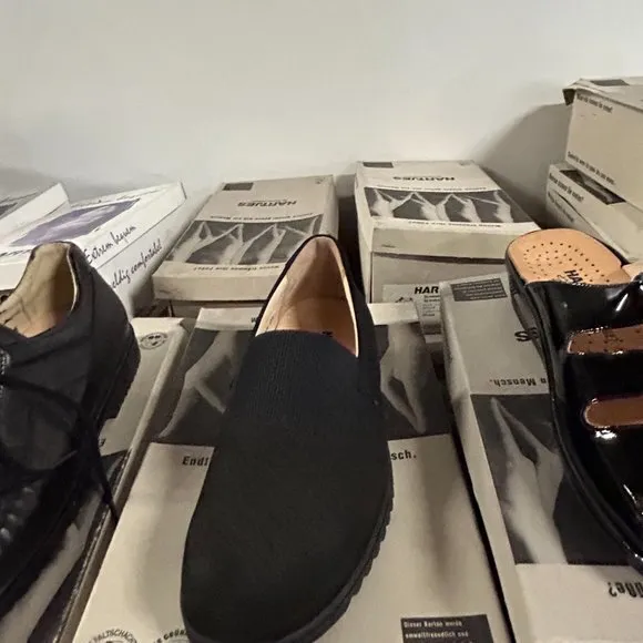 Vintage Hartjes Mens Black Nubuck slip‎ on shoes