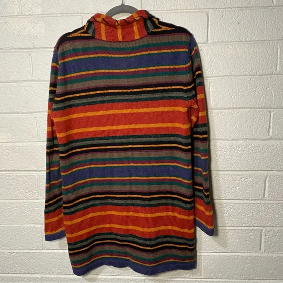 Vintage Roughrider Circle T Southwest Rustic Western Sweater Jacket Long Button
