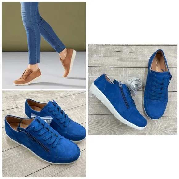 Vionic Abagail Lace Up Tennis Shoes - NEW in box - Size 7W - Dark Blue