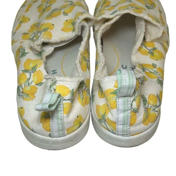 Vionic Beach Malibu Slip On Shoes Lemons Canvas Women's 8.5 Sneaker Loafer