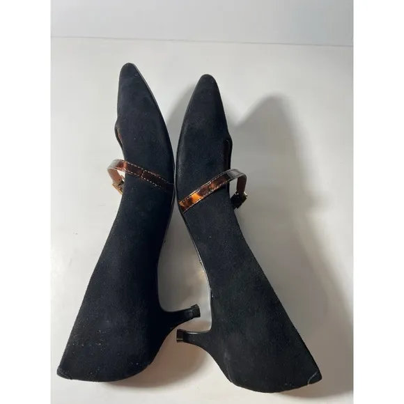 Vionic Black Women's Shoes with Brown Strap